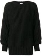 P.a.r.o.s.h. Ribbed Cable Knit Jumper - Black