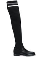 Santoni Knee-length Fitted Boots - Black