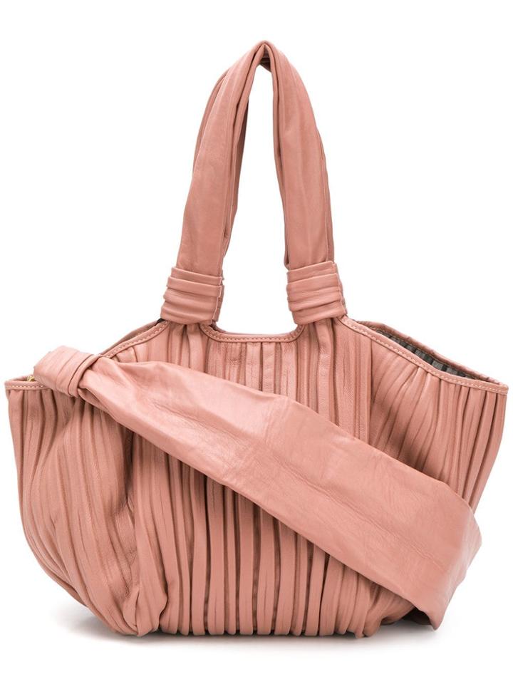 Max Mara Large Pleated Tote - Pink