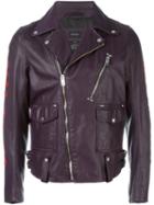 Diesel 'l-beck' Emblazoned Jacket, Men's, Size: Medium, Pink/purple, Goat Skin/polyester
