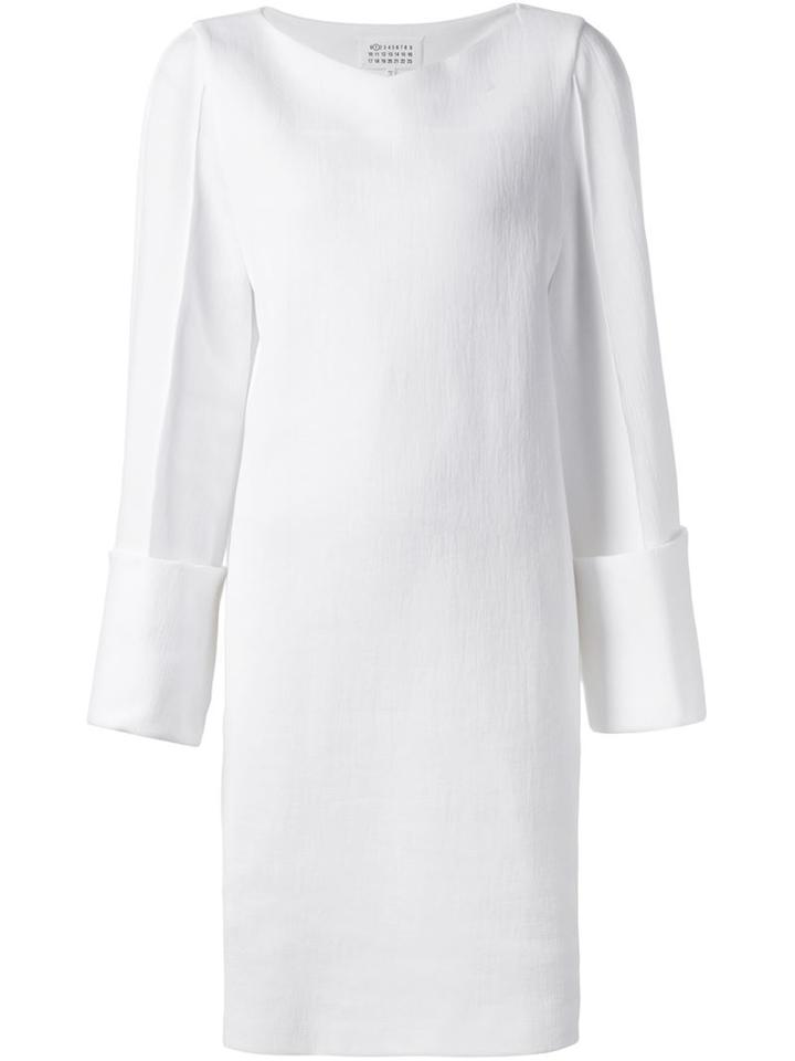 Maison Margiela Bell Sleeve Shift Dress, Women's, Size: 38, White, Cotton/polyamide