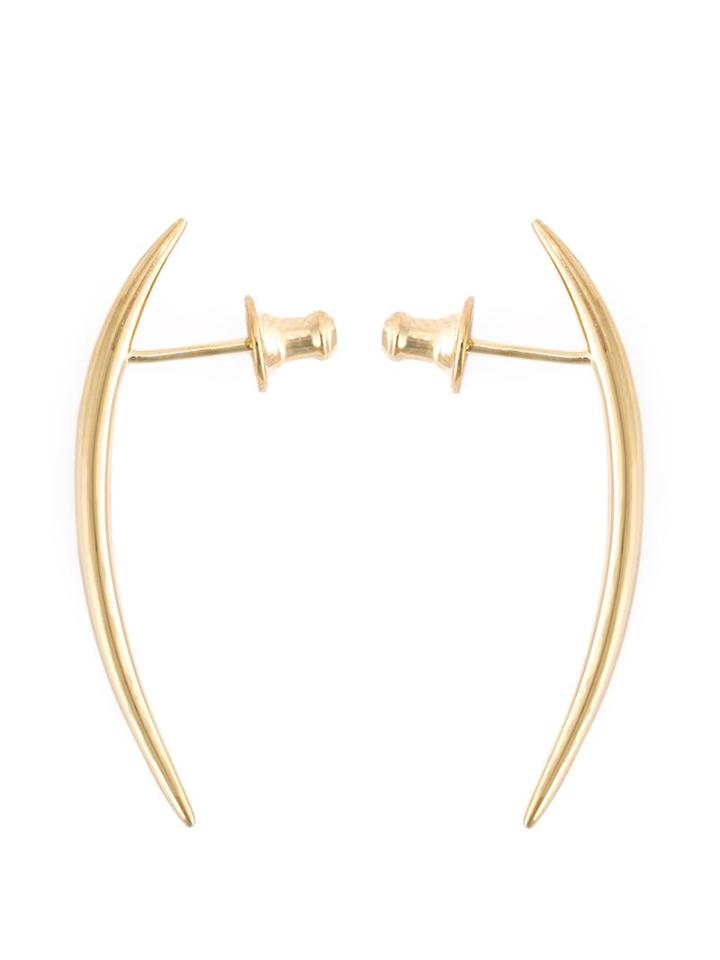 Shaun Leane Short Quill Earrings, Women's, Metallic, Gold Plated Sterling Silver