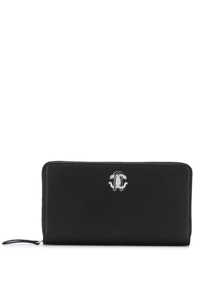 Roberto Cavalli Logo Print Wallet - Black