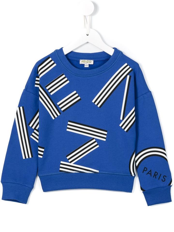 Kenzo Kids Logo Print Sweatshirt, Girl's, Size: 8 Yrs, Blue