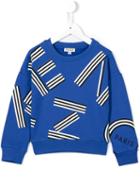 Kenzo Kids Logo Print Sweatshirt, Girl's, Size: 8 Yrs, Blue
