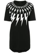 Neil Barrett - Lightning Print T-shirt - Women - Cotton - Xs, Black, Cotton