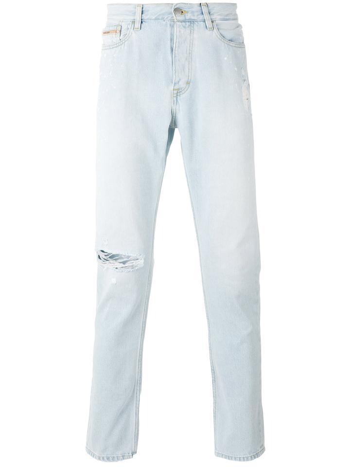 Distressed Slim-fit Jeans - Men - Cotton - 33, Blue, Cotton, Calvin Klein Jeans