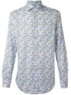 Etro Floral Paisley Print Shirt, Men's, Size: 38, Blue, Cotton