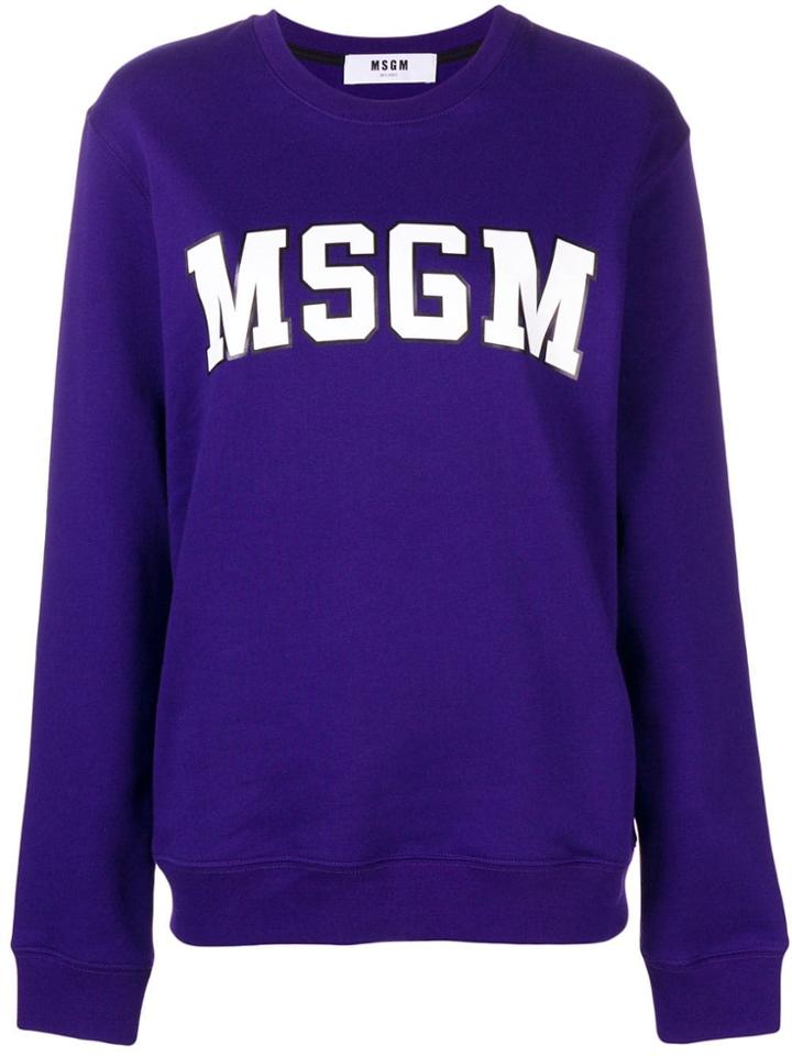 Msgm Logo Patch Sweatshirt - Purple