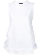 Simone Rocha Frill Trim Top, Women's, Size: Xs, White, Cotton/polyamide