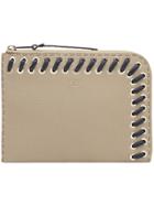 Fendi Embellished Selleria Clutch - Nude & Neutrals