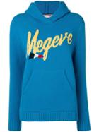 Moncler Hooded Logo Jumper - Blue