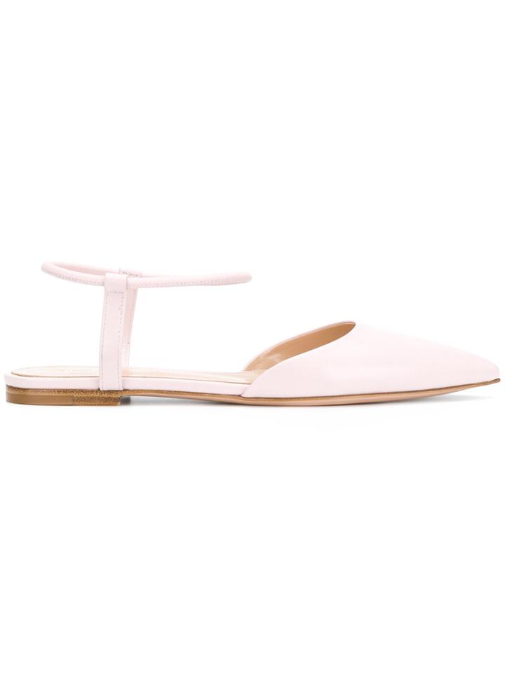 Gianvito Rossi Pointed Toe Flats - Pink & Purple