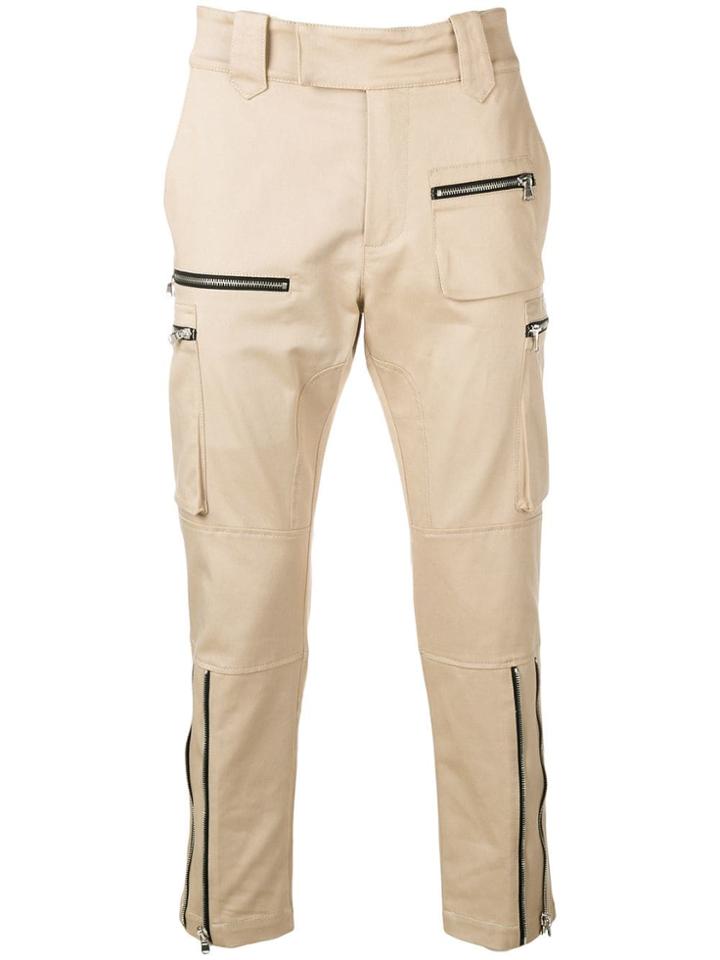 Christian Pellizzari Cropped Multi-pocket Trousers - Neutrals