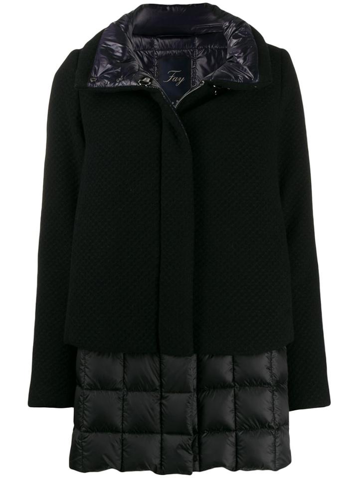 Fay Quilted Single-breasted Coat - Blue