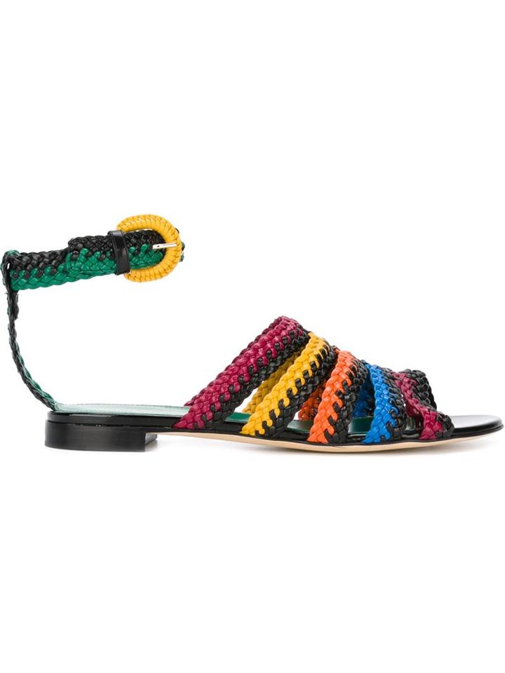 Sergio Rossi Ankle Strap Flat Sandals