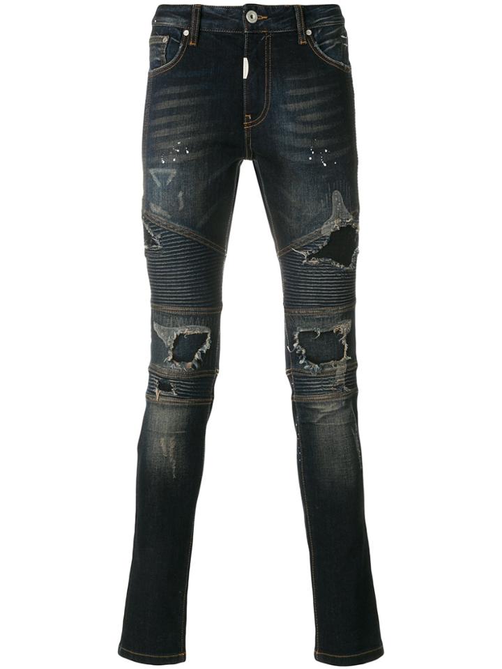 Represent Painted Skinny Jeans - Blue