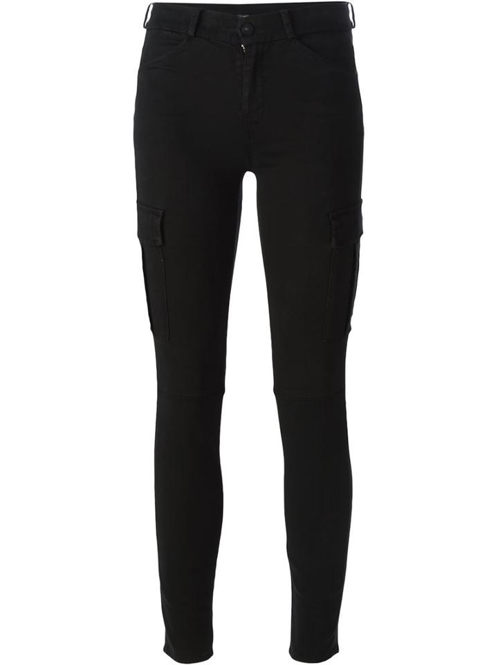 7 For All Mankind Skinny Cargo Jeans, Women's, Size: 28, Black, Lyocell/modal/cotton/spandex/elastane