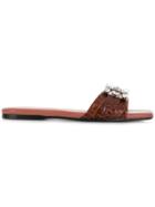 Anna Baiguera Buckled Mules - Brown