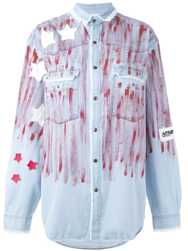 Faith Connexion Painted Shirt, Women's, Size: Large, Blue, Cotton