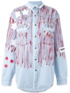 Faith Connexion Painted Shirt, Women's, Size: Large, Blue, Cotton