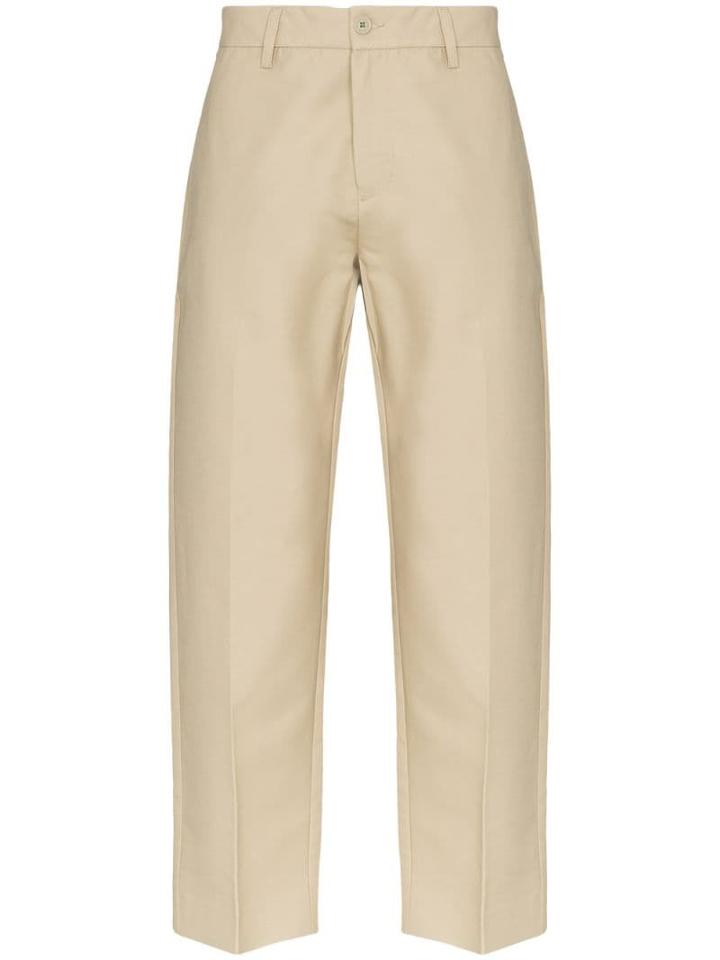 Maison Kitsuné Cropped Tailored Trousers - Neutrals
