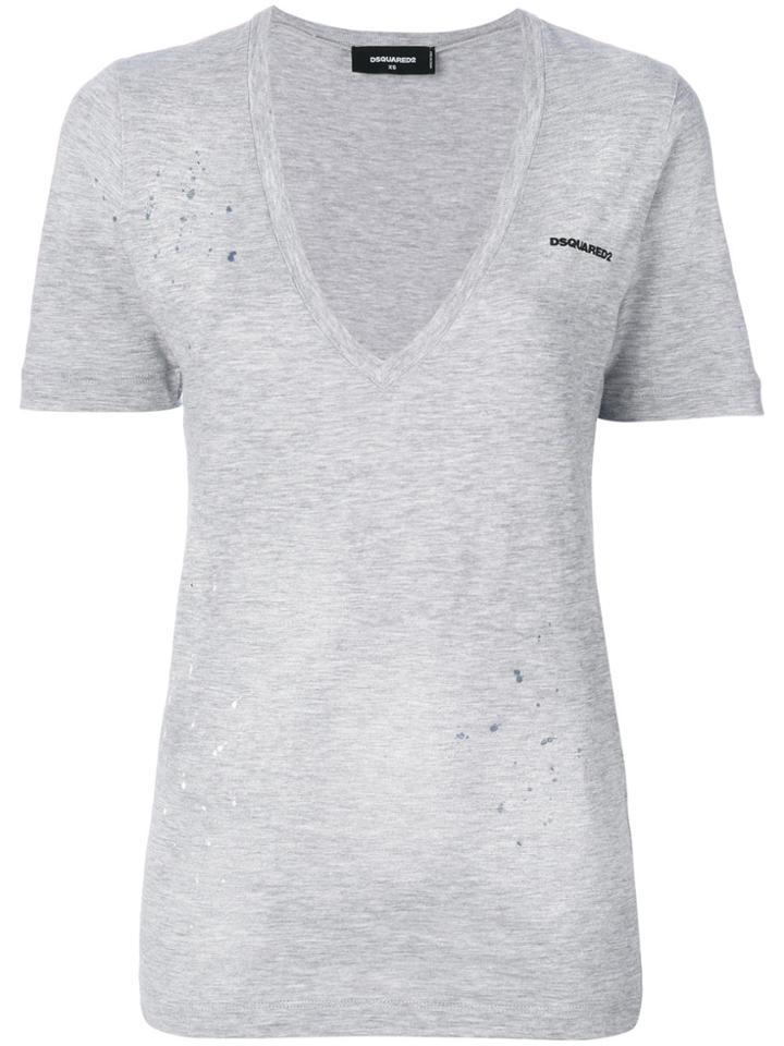 Dsquared2 Low V-neck T-shirt - Grey