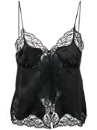 Alexander Wang Lace Trim Cami, Women's, Size: 2, Black, Silk