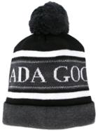 Canada Goose Logo Pompom Beanie Hat, Men's, Grey, Merino