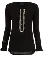 Andrea Bogosian Crystal Embellished Blouse - Black