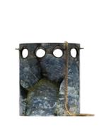 Nathalie Trad Golding Shell And Chain Clutch Bag - Grey