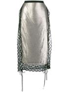 Christopher Kane Chain Mail And Lace Skirt - Metallic