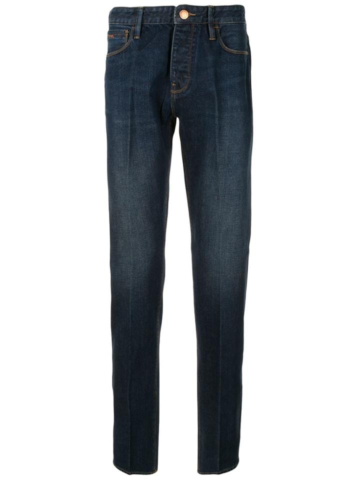 Emporio Armani High Rise Slim Fit Jeans - Blue