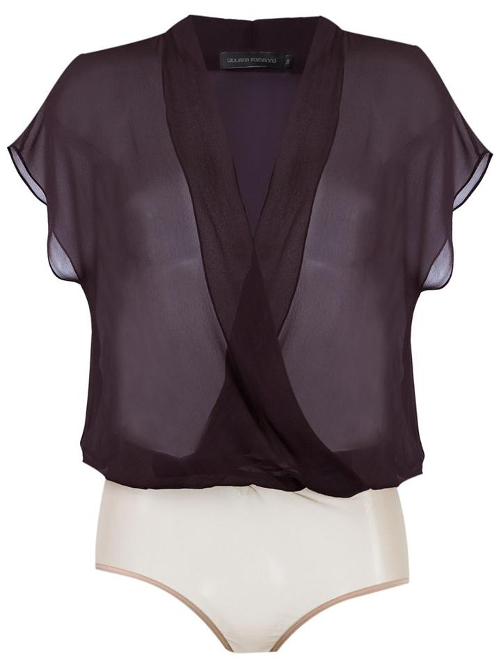 Giuliana Romanno Sheer Wrap Blouse, Women's, Size: 38, Pink/purple, Polyamide/spandex/elastane/silk