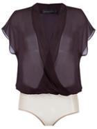Giuliana Romanno Sheer Wrap Blouse, Women's, Size: 38, Pink/purple, Polyamide/spandex/elastane/silk