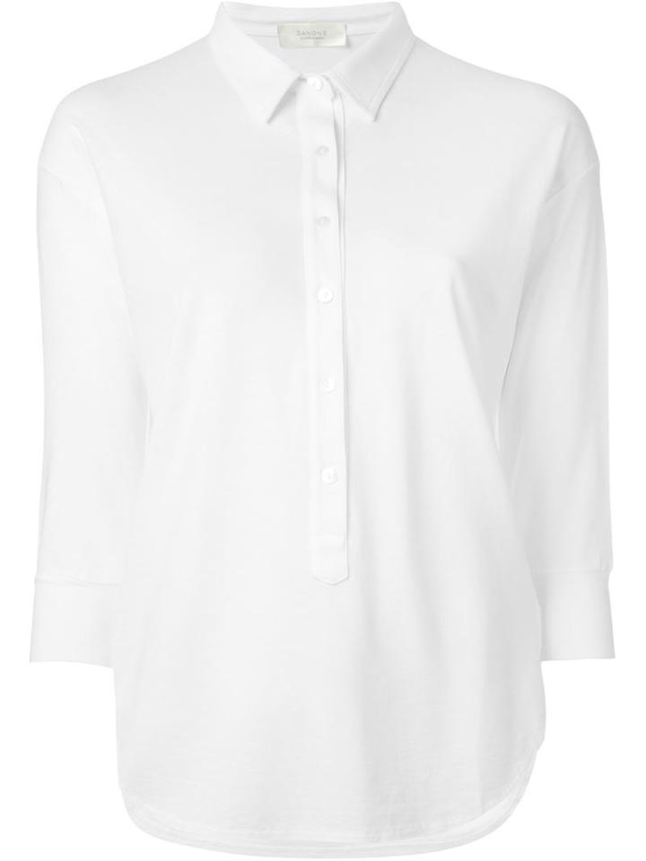 Zanone Three-quarter Sleeve Buttoned Top