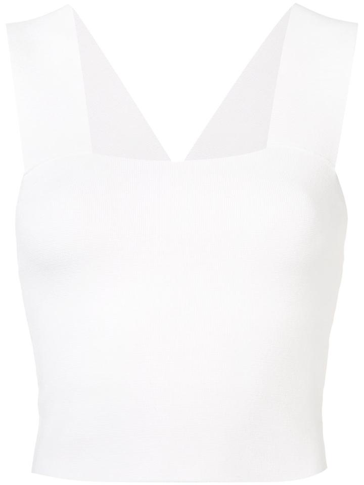 A.l.c. Slim-fit Cropped Tank, Women's, Size: Medium, White, Nylon/spandex/elastane/rayon