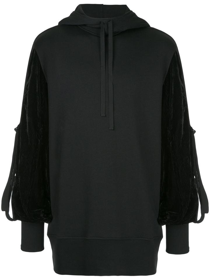 Ann Demeulemeester Contrast Sleeve Hoodie - Black