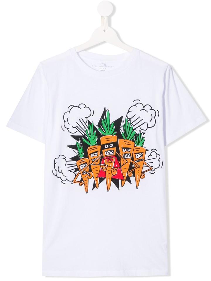 Stella Mccartney Kids Teen Carrots Print Top - White
