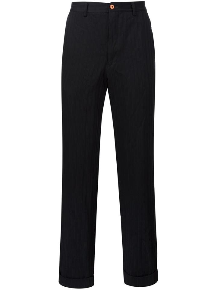 Comme Des Garçons Homme Plus Straight Trousers, Men's, Size: Small, Black, Polyester