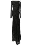 Edun Grammar Velvet Draped Back Dress, Women's, Size: 0, Black, Silk/viscose