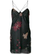 Giorgio Armani Vintage Floral Print Dress - Black
