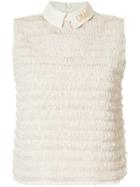 Tu Es Mon Trésor Oui Sleeveless Blouse - Nude & Neutrals