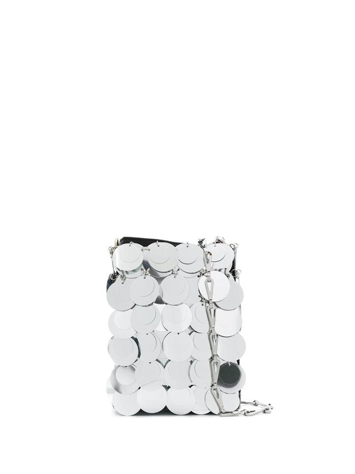 Paco Rabanne Metallic Disc Mini Bag - Silver