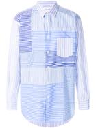Comme Des Garçons Shirt Multi-striped Patch Shirt - Blue