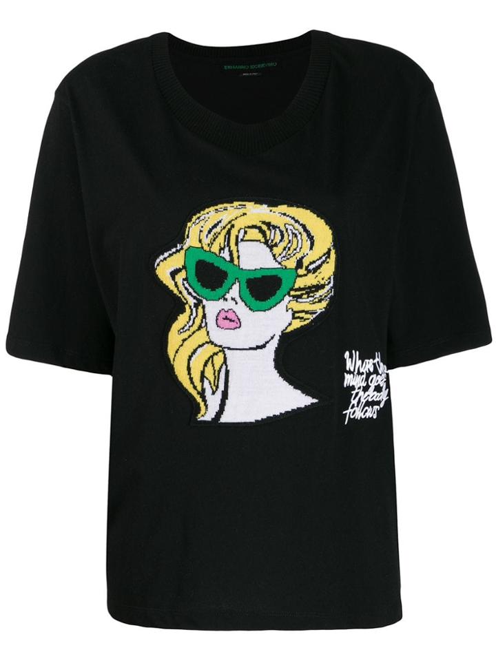 Ermanno Scervino Patch Detail T-shirt - Black