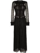 Alessandra Rich Lace Maxi Dress - Black