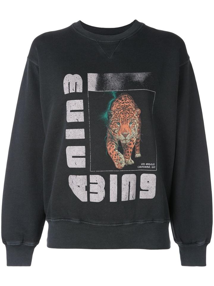Anine Bing Wild Cat Bing Sweatshirt - Black