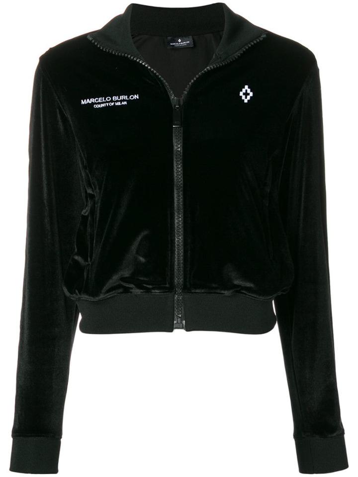 Marcelo Burlon County Of Milan Cropped Zip Hoodie - Black