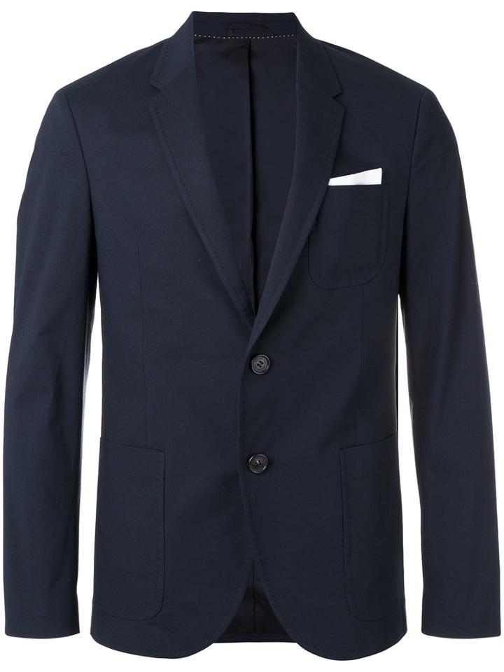 Neil Barrett - Pocket Square Blazer - Men - Cotton/polyester/spandex/elastane/viscose - 52, Blue, Cotton/polyester/spandex/elastane/viscose